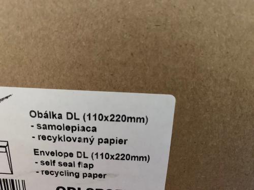 Recyklované obálky, DL- balenie 1000 ks